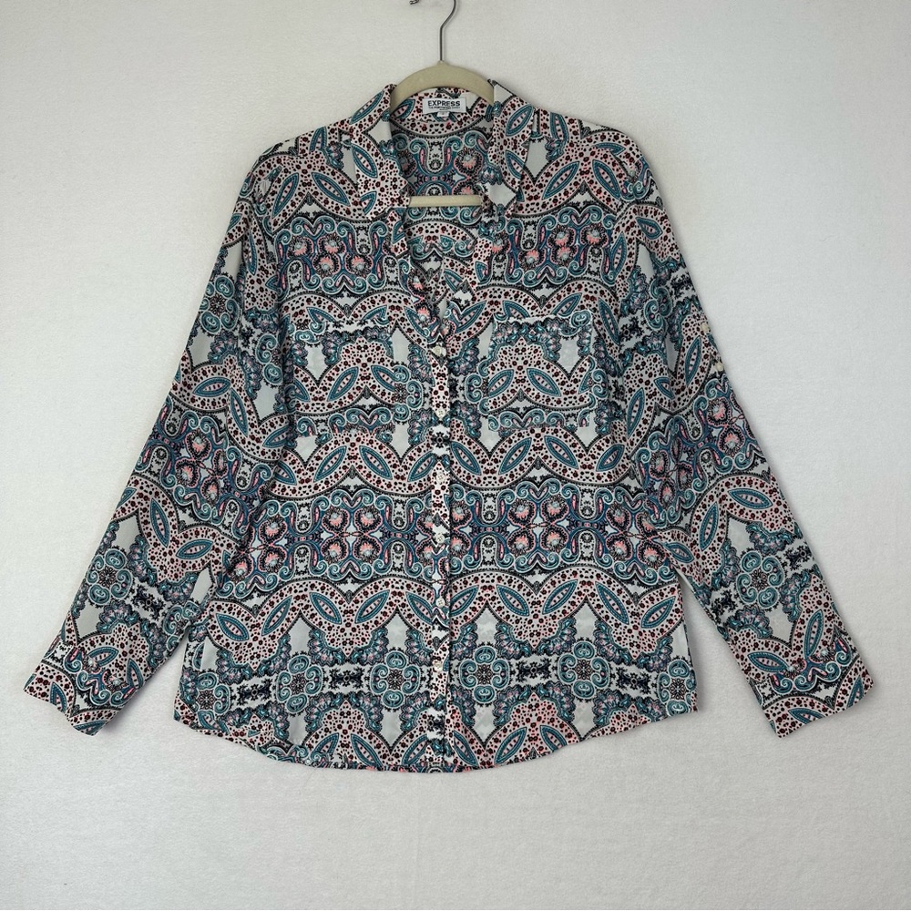 Express Multicolor Paisley Portofino Shirt